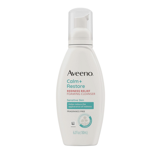 Aveeno Calm + Restore Redness Relief Foaming Cleanser for Sensitive Skin 6.0 fl oz (180ml)