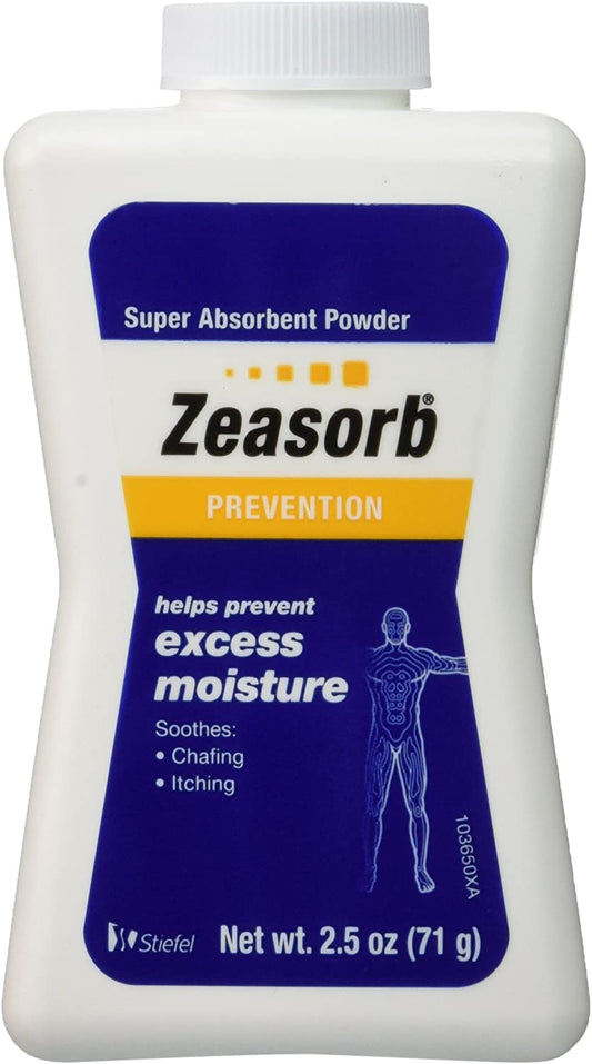 Zeasorb Prevention Super Absorbent Powder, 2.5 oz. / 71g Helps Prevent Excess Moisture