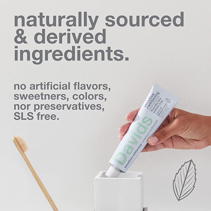 David's Premium Toothpaste Sensitive + Whitening Natural Peppermint 149g