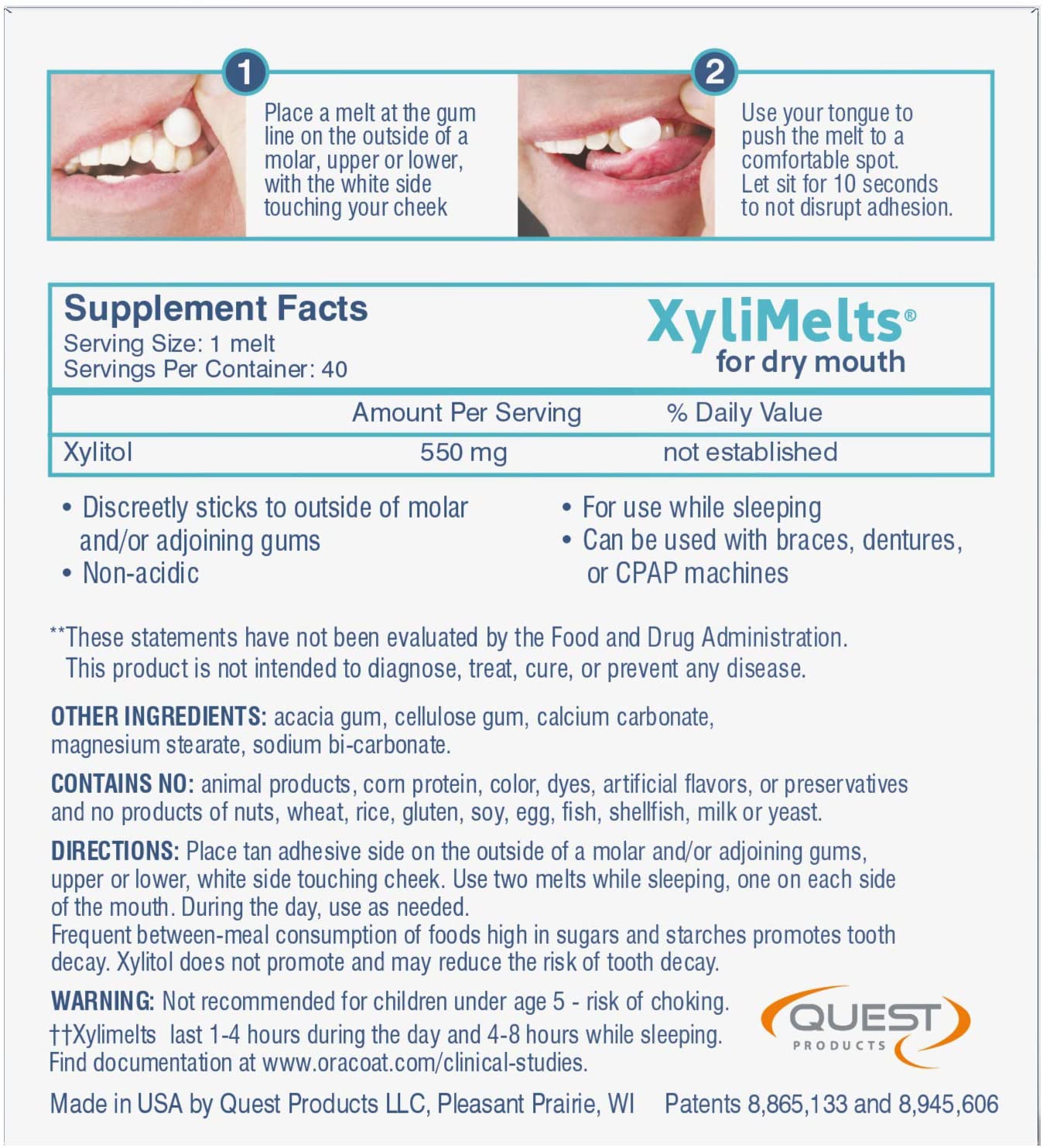 OraCoat, XyliMelts for Dry Mouth Care (40 Discs) NO BOX