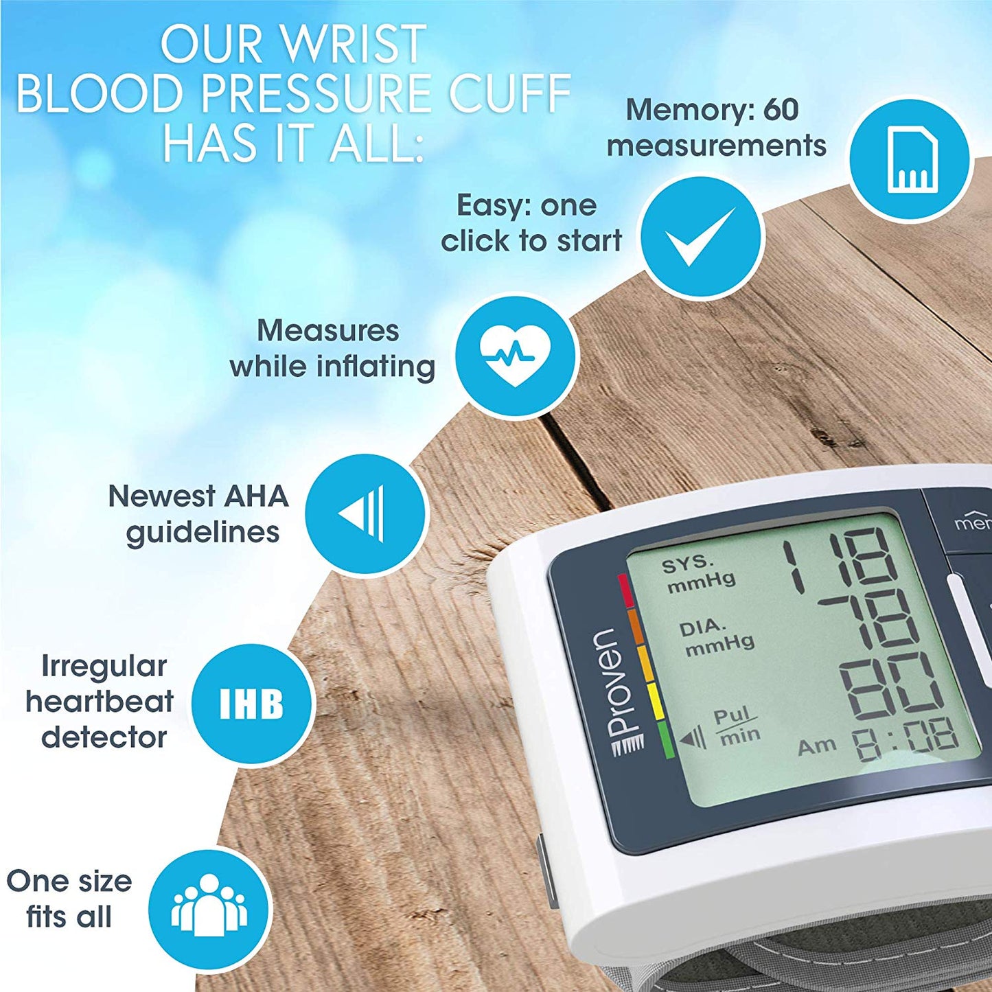 iProven Digital Wrist Blood Pressure Monitor Watch Clinically Accurate & Fast Reading BPM-337