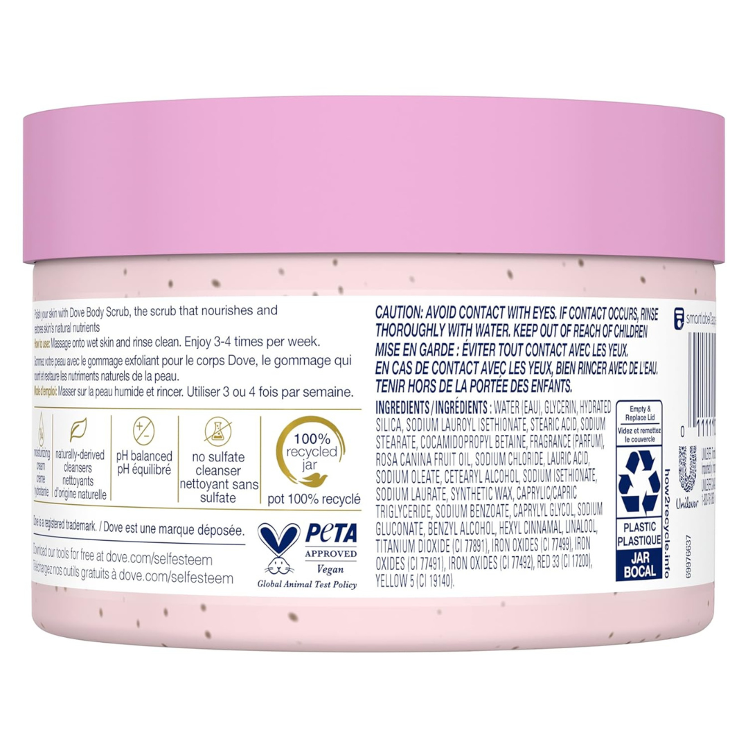 Dove Body Scrub Himalayan Salt & Rose Oil, 10.5 oz