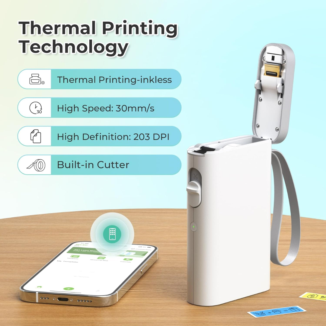 NELKO P21 Portable Label Maker, White