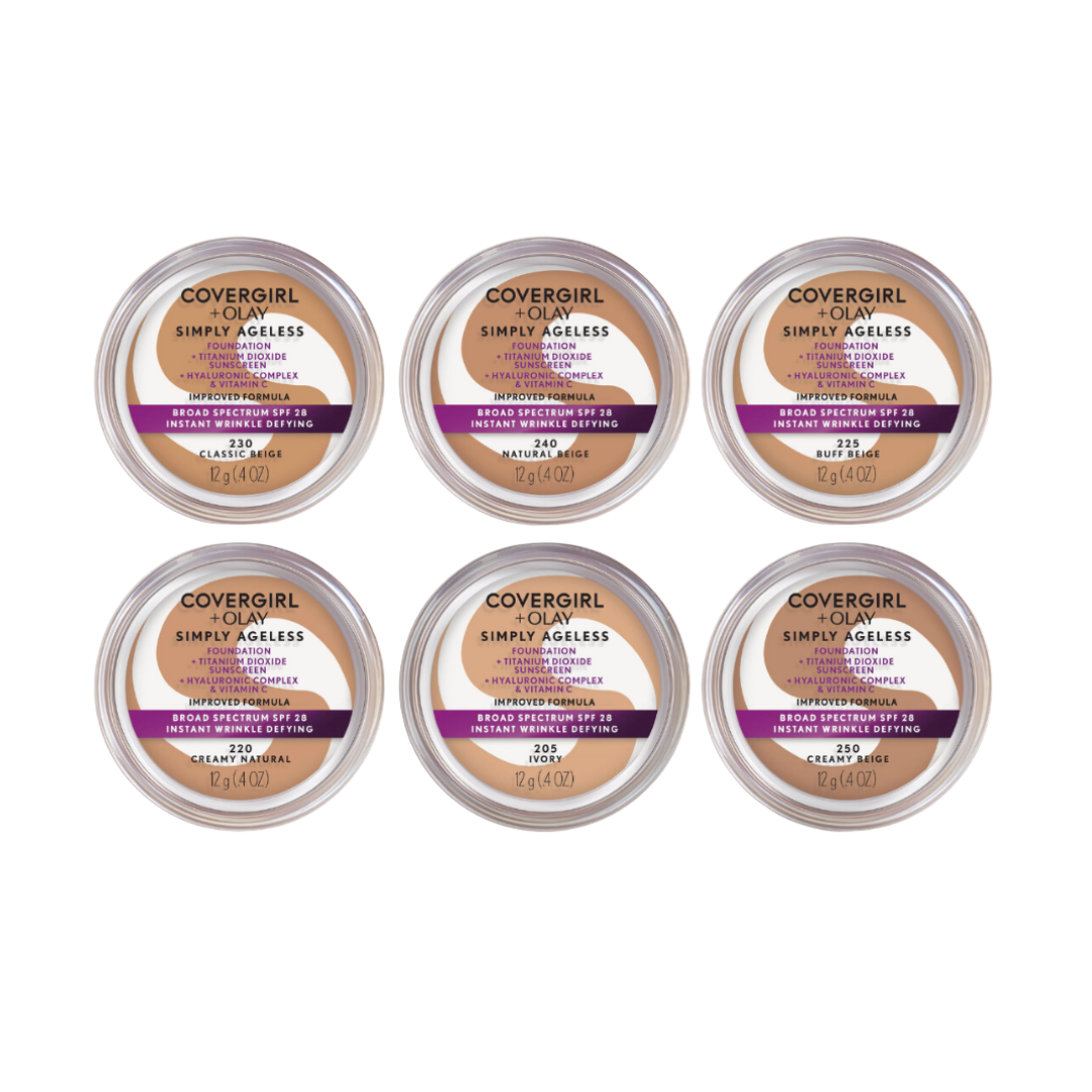 COVERGIRL + OLAY Simply Ageless Wrinkle Defying Foundation with Broad Spectrum SPF 28 0.44 oz