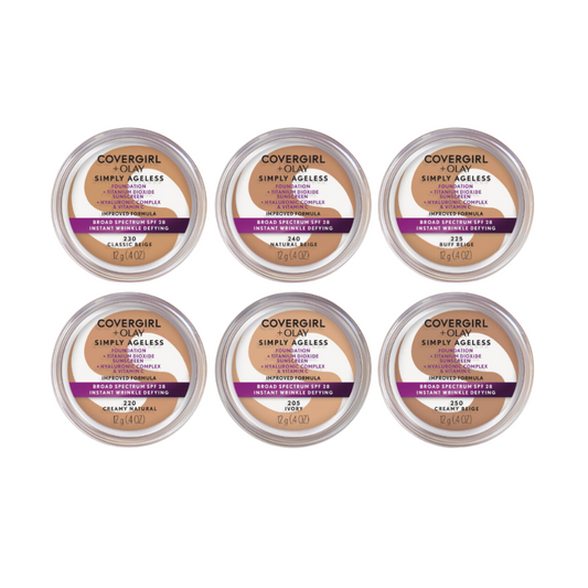 COVERGIRL + OLAY Simply Ageless Wrinkle Defying Foundation with Broad Spectrum SPF 28 0.44 oz