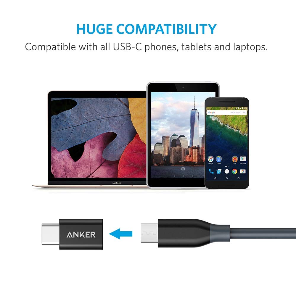 Anker 2-IN-1 Pack USB-C to Micro USB Adapter for Data Transfer