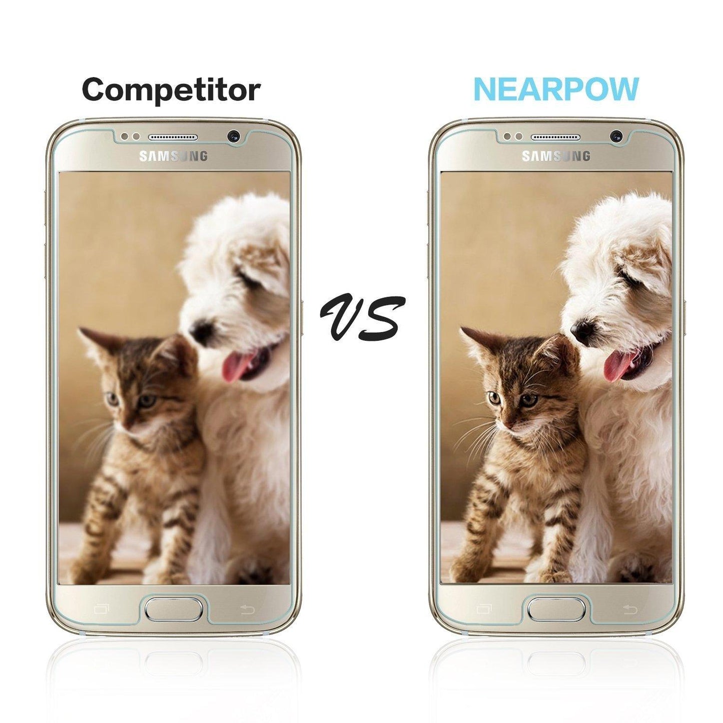 NEARPOW Tempered Glass Screen Protector, Pack of 3 for Samsung Galaxy S6