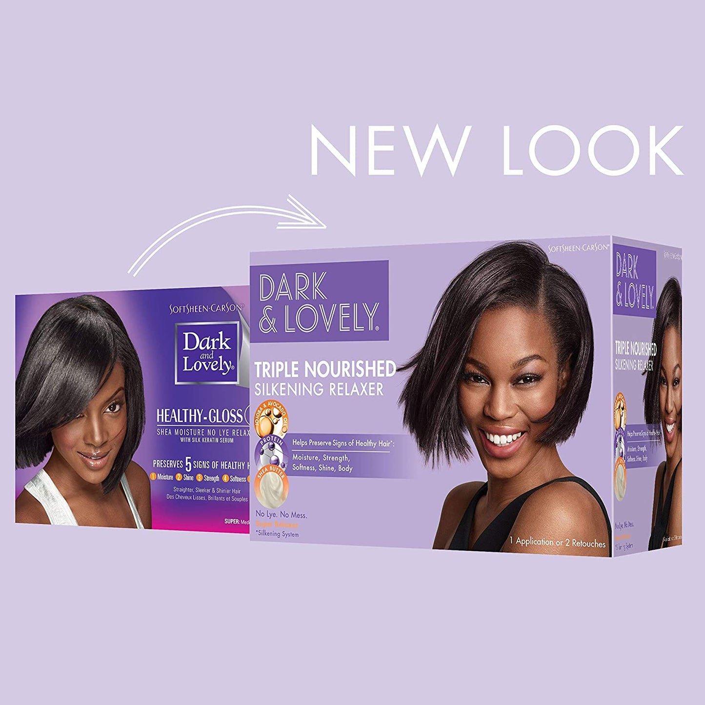 SoftSheen-Carson Dark & Lovely Triple Nourished Silkening Hair Relaxer, 1 Application or 2 Retouches