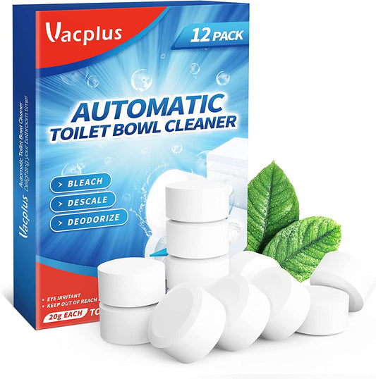 Vacplus Automatic Toilet Bowl Cleaner Bleach Descale Deodorize 20 g, 12 Pack