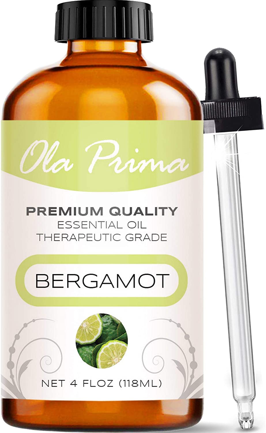 Ola Prima Premium Quality Essential Oil, Therapeutic Grade Bergamot Oil, 4 fl.oz / 118ml