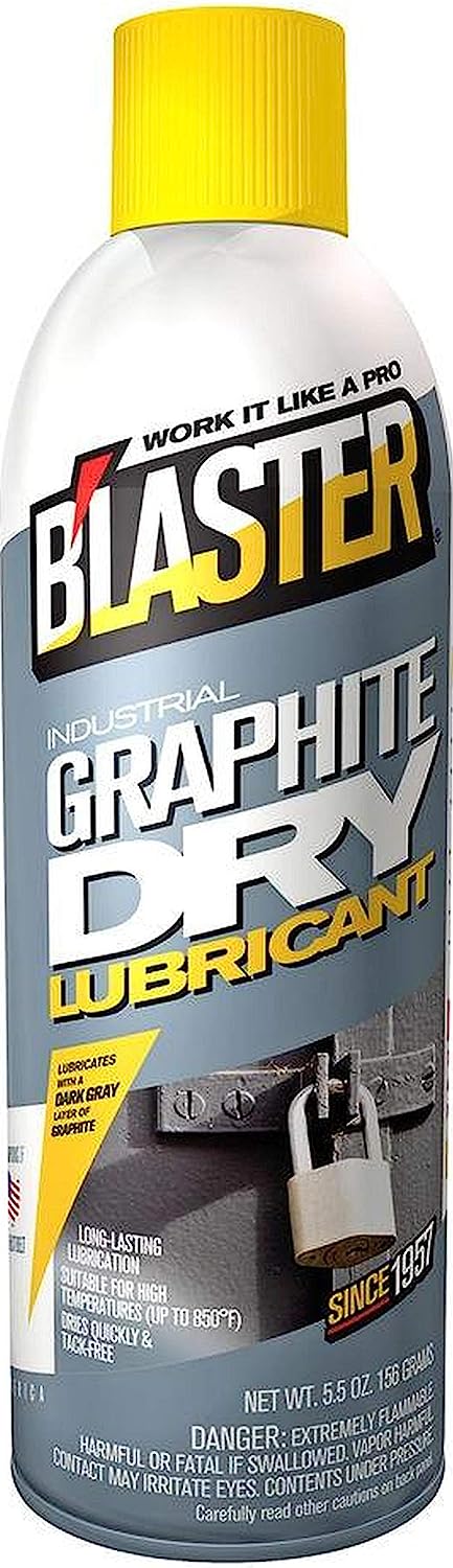 Blaster Industrial Graphite Dry Lubricant with Dark Gray Layer of Graphite Spray - 156g / 5.5 oz