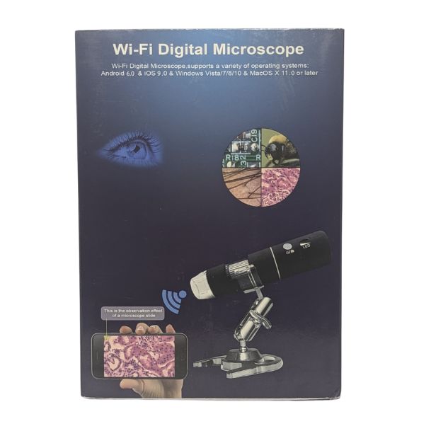 Wireless Digital Microscope 1000X Magnification Compatible with Android, iOS, Windows, Mac Computer