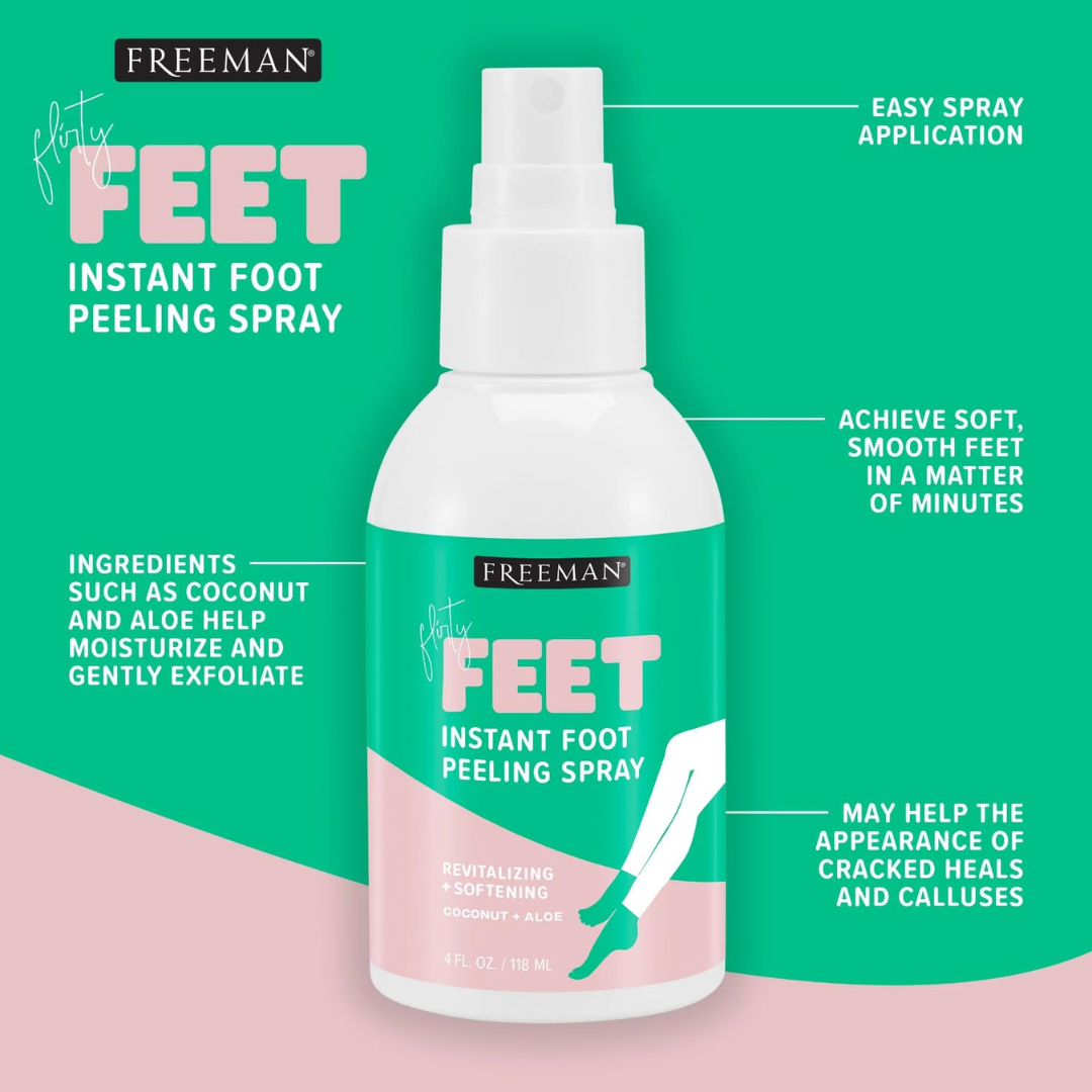 Freeman Flirty Feet Instant Foot Peeling Spray, 4 oz / 118 ml