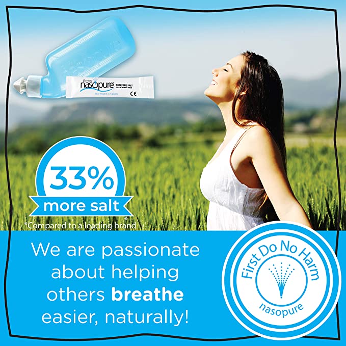 Dr. Hana's Nasopure Nasal Wash System Kit 8oz Nasal Wash Bottle & 20 Buffered Salt Packets