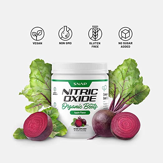 SNAP Nitric Oxide Organic Beets Apple Flavor Supports Cardio Health, Blood Pressure 250 g
