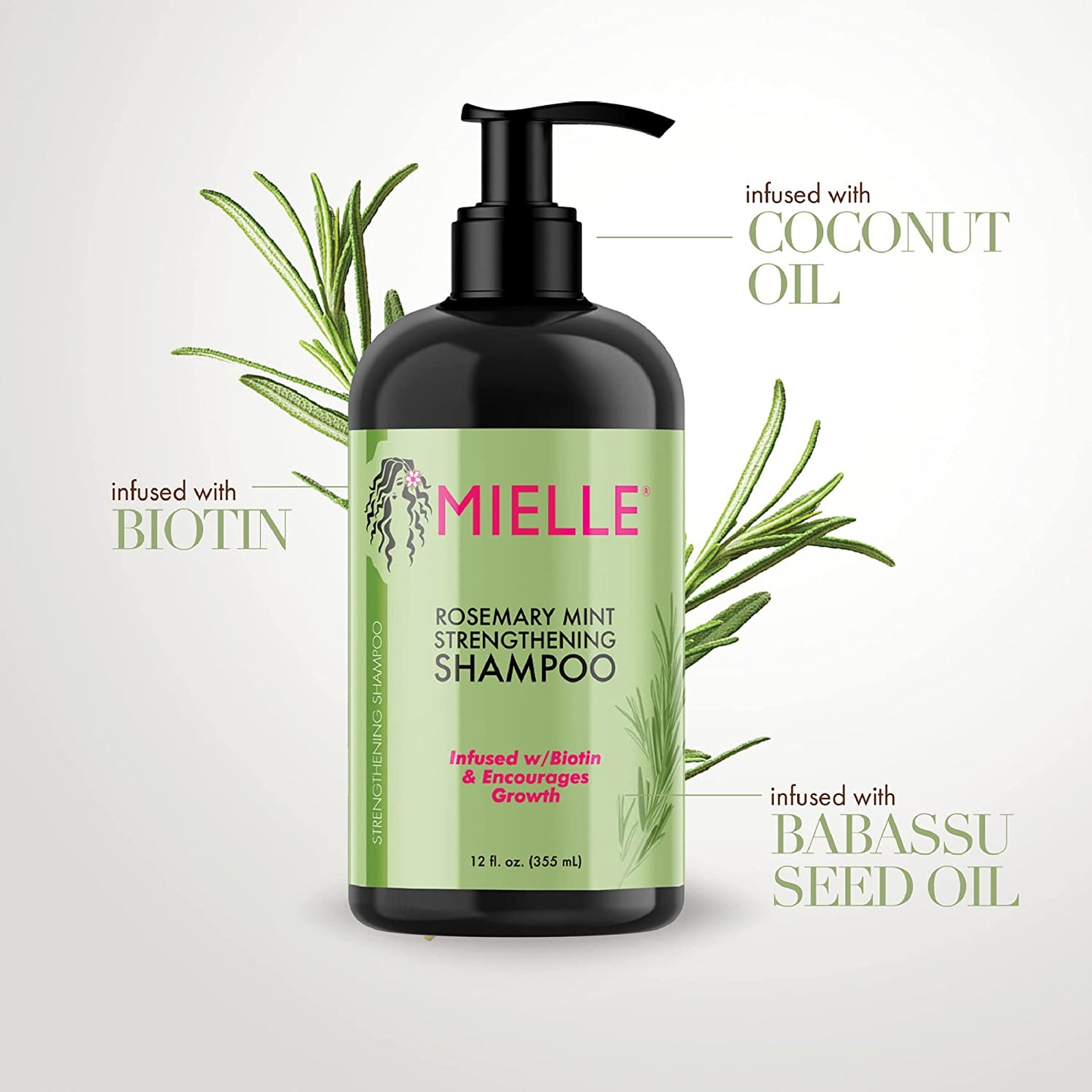 Mielle Rosemary Mint Strengthening Shampoo Infused With Biotin & Encourages Growth - 355ml