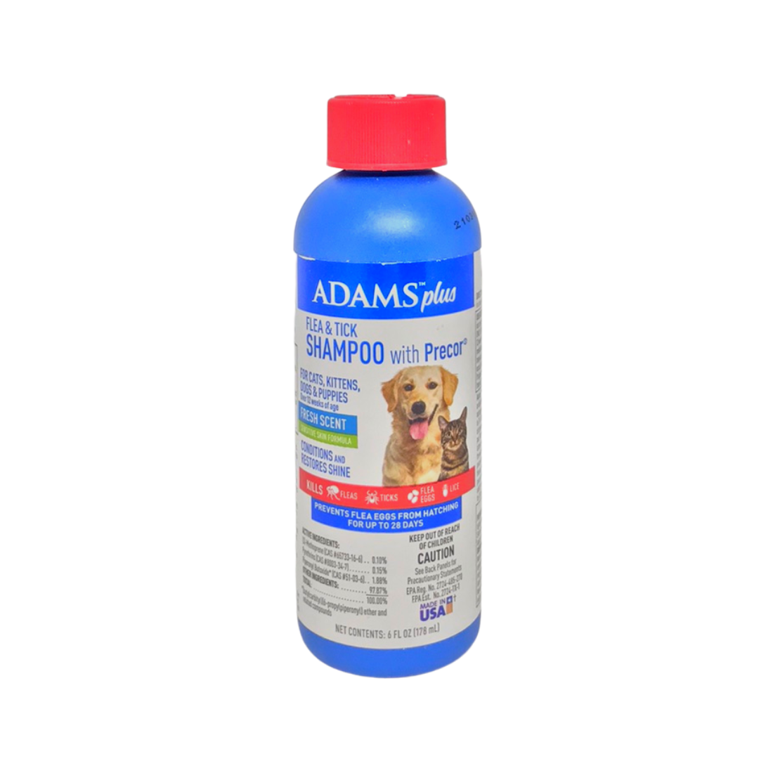 Adams Plus Flea & Tick Shampoo with Precor Fresh Scent, 6 oz / 178 ml