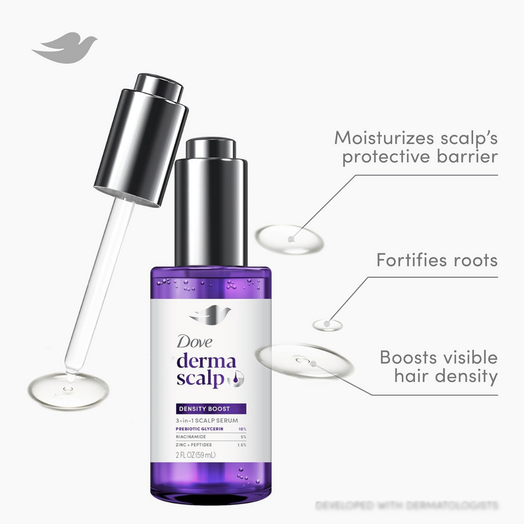 Dove Derma Scalp Density Boost 3-in-1 Hair Serum, 2 oz / 59 ml