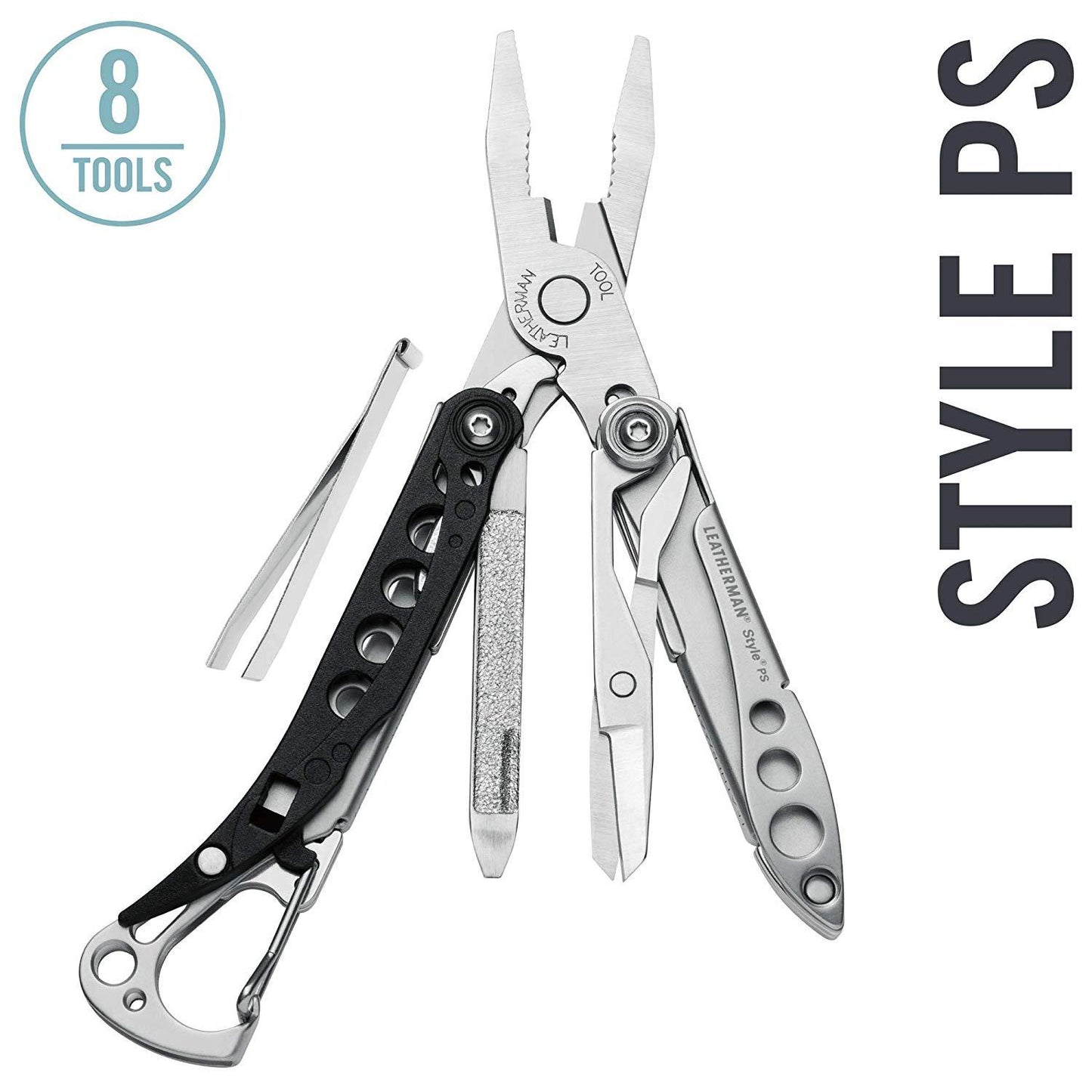 LEATHERMAN - Style PS Keychain Multitool with Spring-Action Scissors and Grooming Tools, Black (831488)