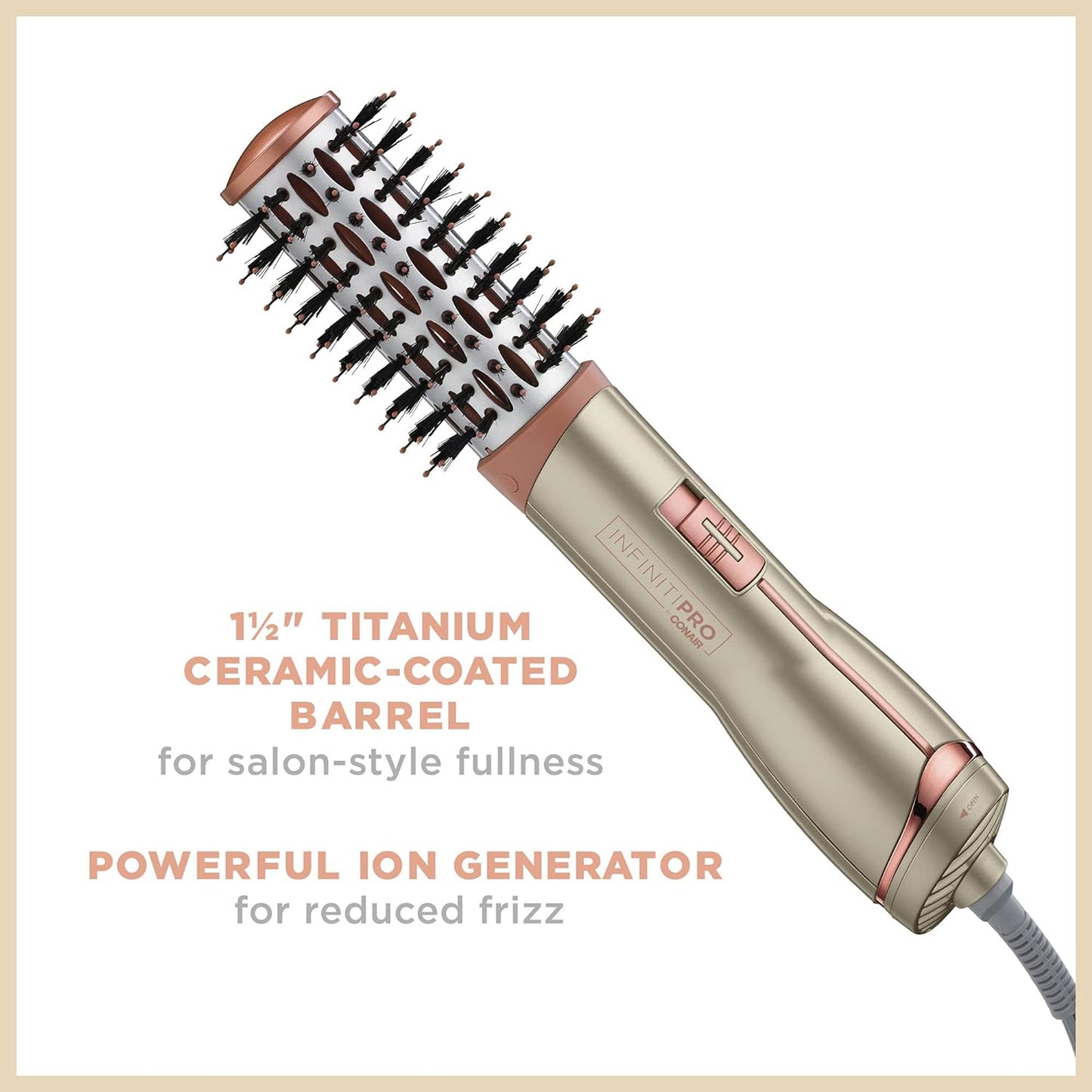 Conair Infiniti Pro Frizz Free 1 1/2 inch Hot Air Brush Titanium Ceramic