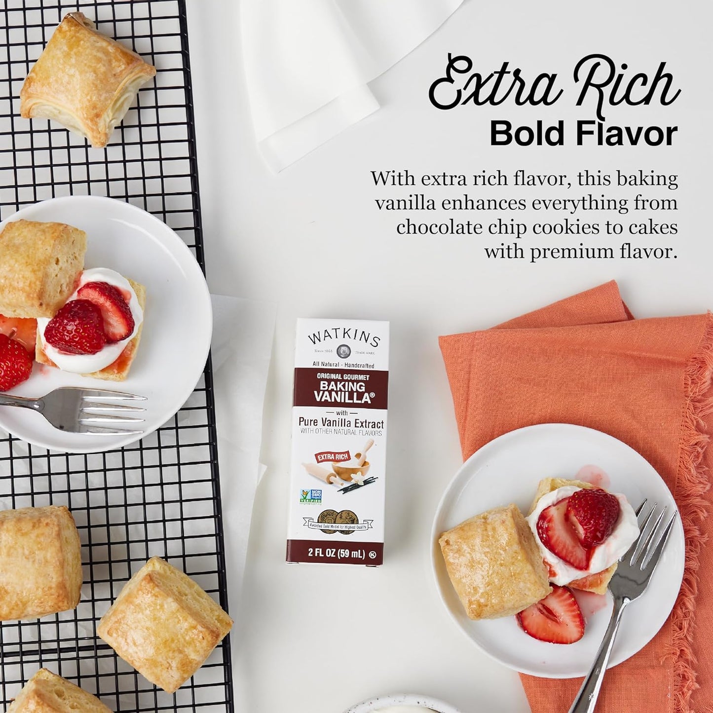 Watkins Original Gourmet Baking Vanilla with Pure Vanilla Extract, 59 ml / 2 fl. oz.