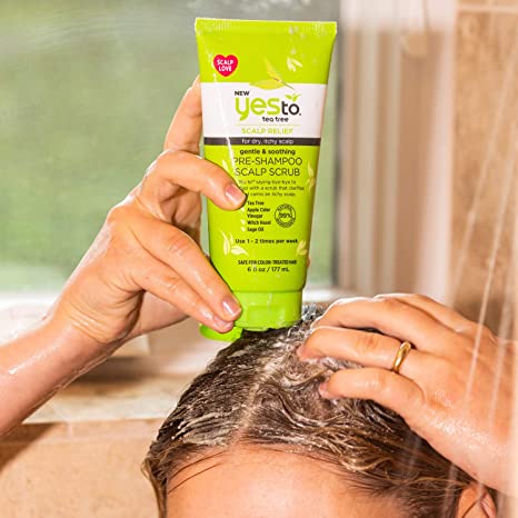 Yes To Tea Tree Scalp Relief For Dry, Itchy Scalp Pre-Shampoo Scalp Scrub 6 Fl Oz (177ml)