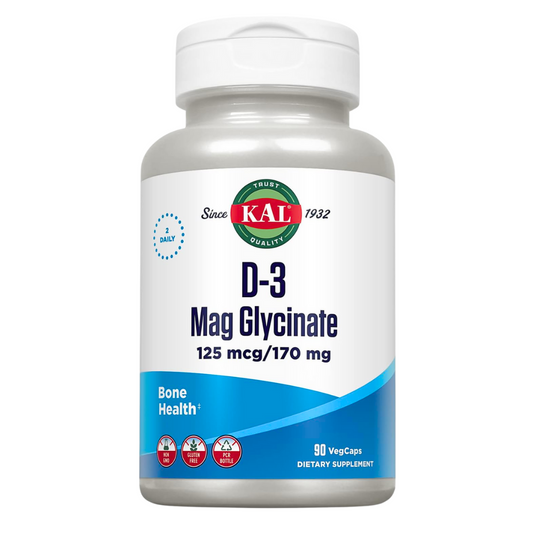 KAL D-3 Mag Glycinate 125mcg Bone Health Supplement 90 Vegcaps
