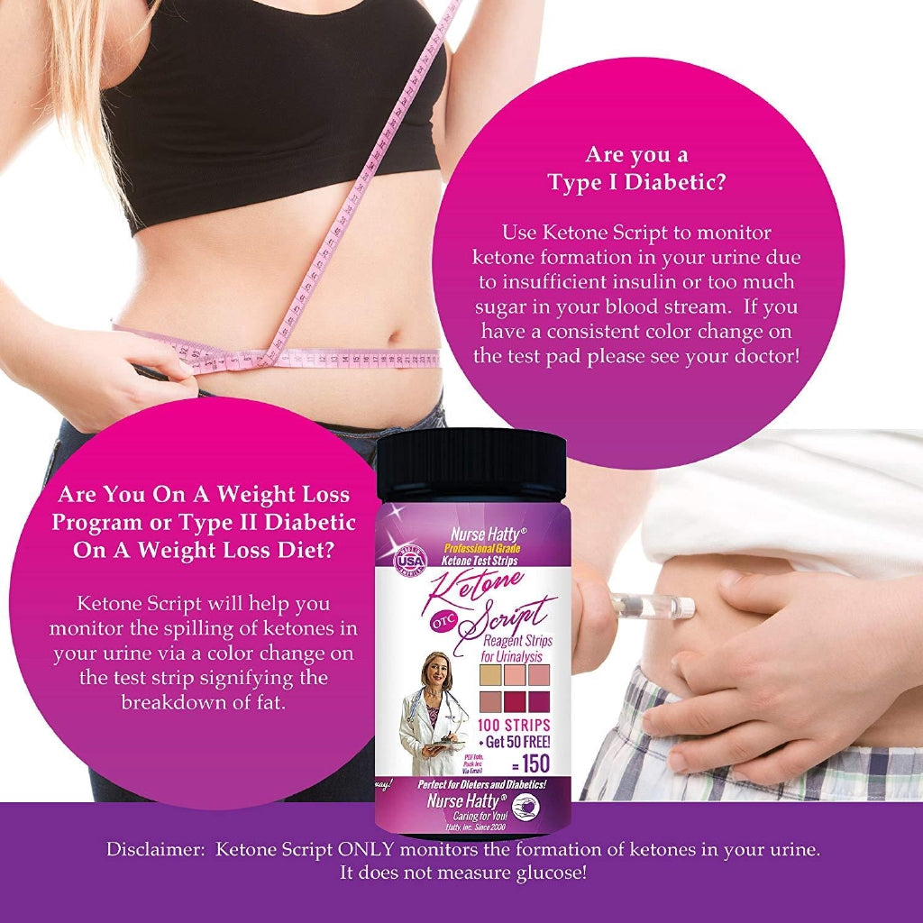 Nurse Hatty Professional Grade Ketone Test Strips 150 Counts