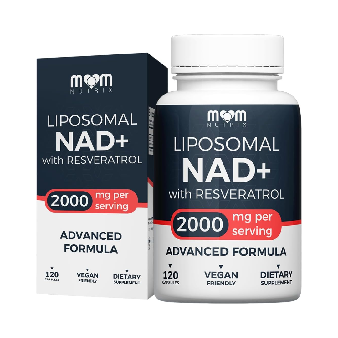 Mom Nutrix Liposomal NAD+ with Resveratrol 2,000 mg, 120 Capsules