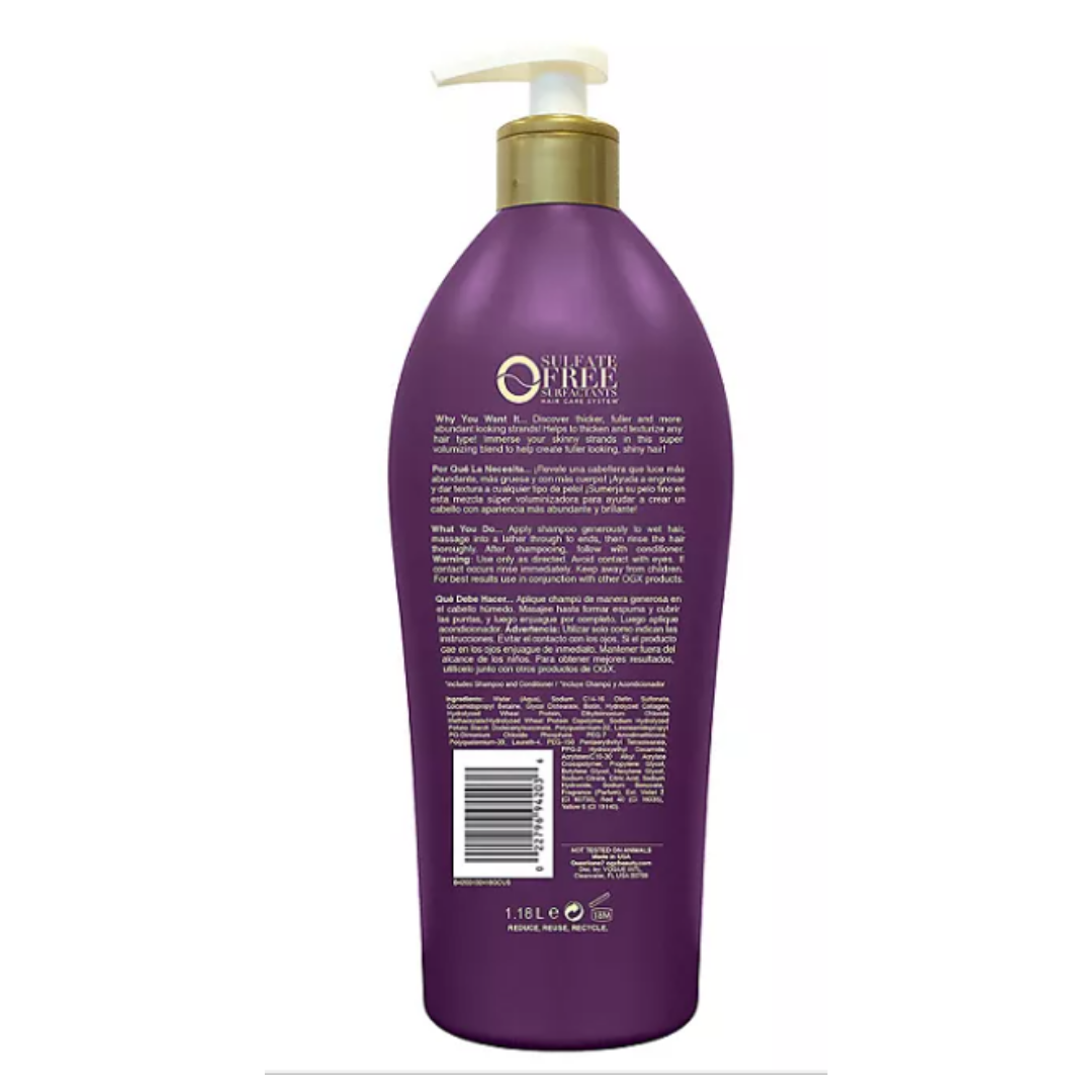 OGX Volume & Strength + Biotin & Collagen with Peptide Shampoo, 40 oz