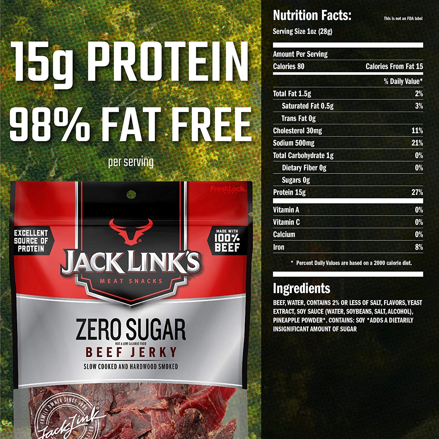 Jack Link's Original Beef Jerky, Made with Premium Beef, 0.625 oz.