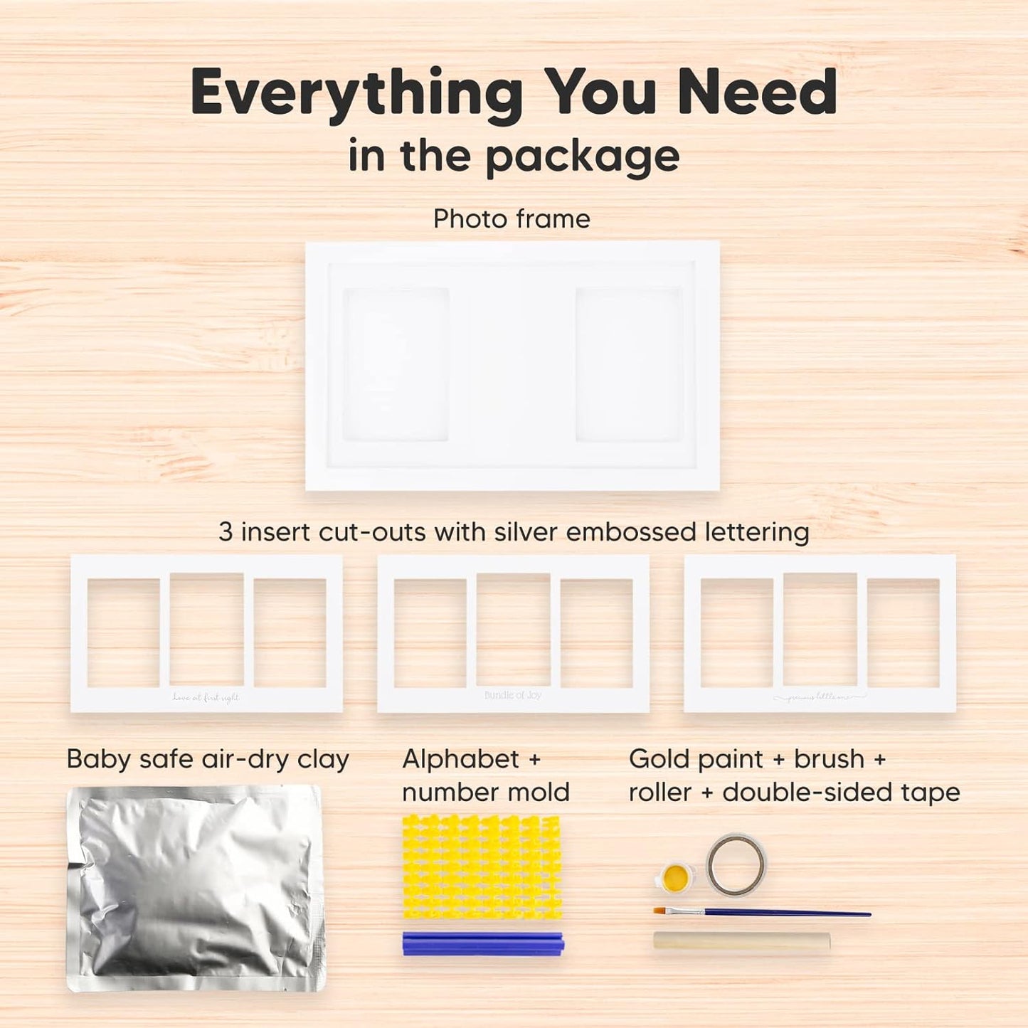 Keababies Duo Baby Handprint & Footprint Keepsake Frame