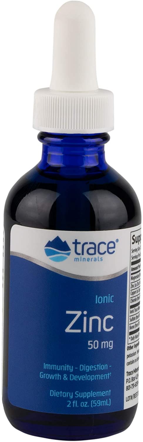 Trace Minerals Ionic Zinc 50mg for Immunity, Digestion, Growth & Development (2 fl.oz)