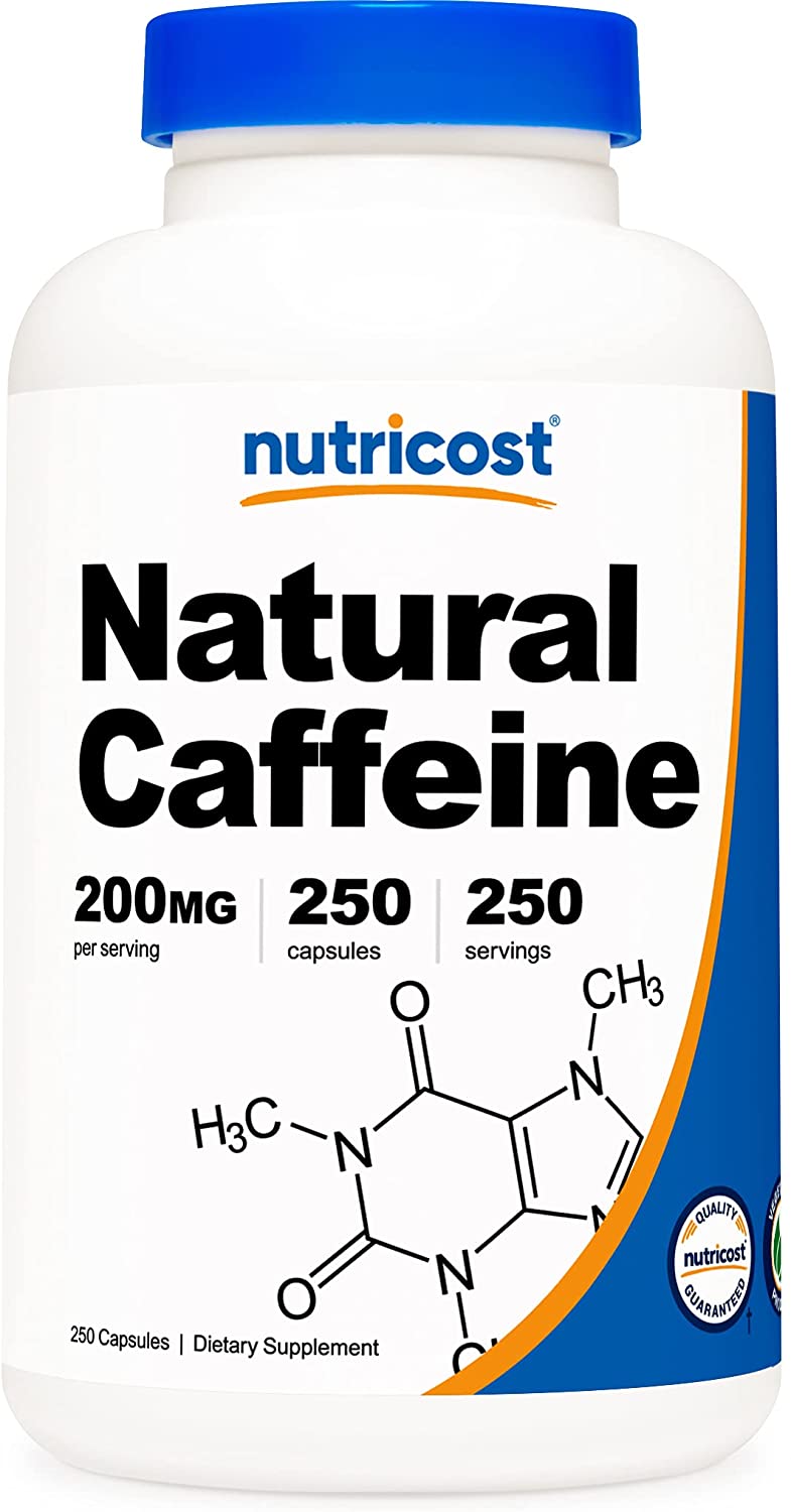 Nutricost Natural Caffeine 200mg, 250 Capsules