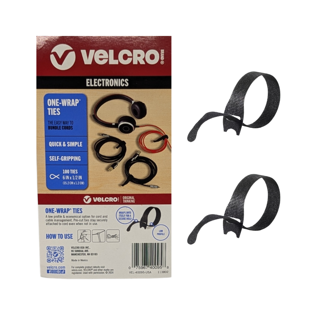 Velcro Brand Electronics One-wrap Ties 15.2 cm x 1.2 cm, 100 Ties