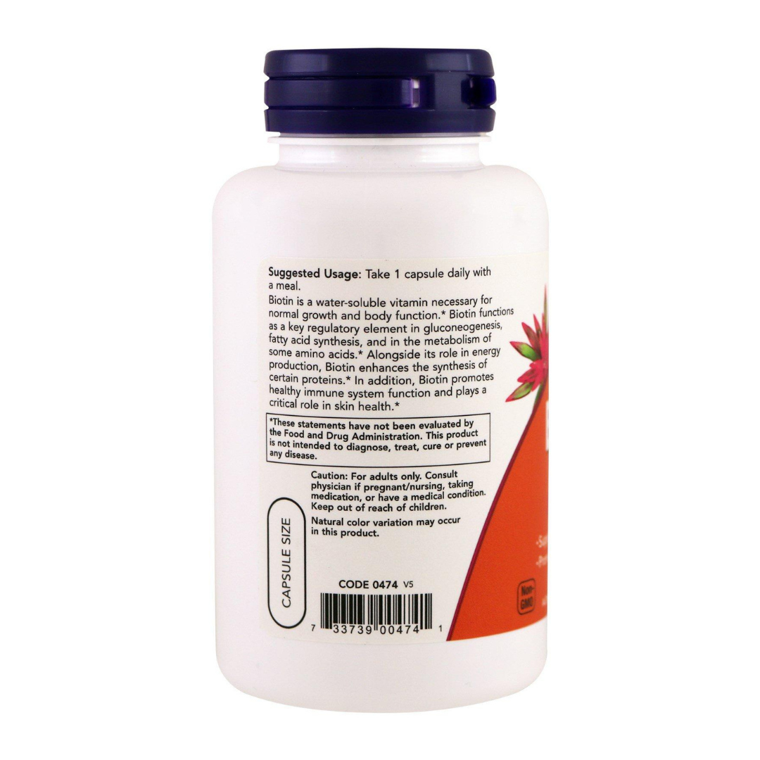 Now Foods Biotin Energy Production 5,000 mcg, 120 Veg Capsules