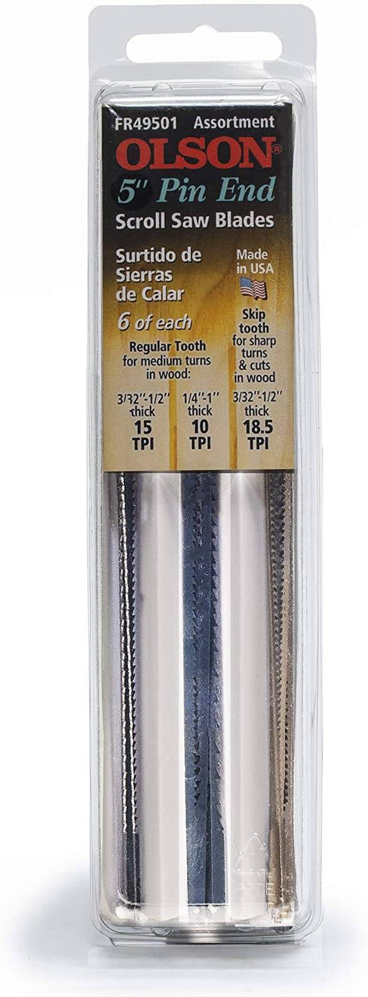 Olson Saw FR49501 Pin End Scroll Saw Blade