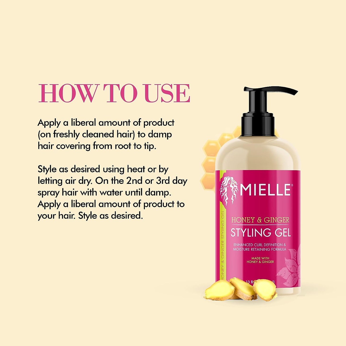 Mielle Honey & Ginger Styling Gel 13 fl oz / 384ml