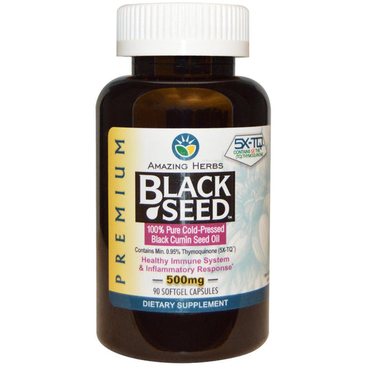 Amazing Herbs Black Seed Oil 90 Softgel Capsules 500 mg