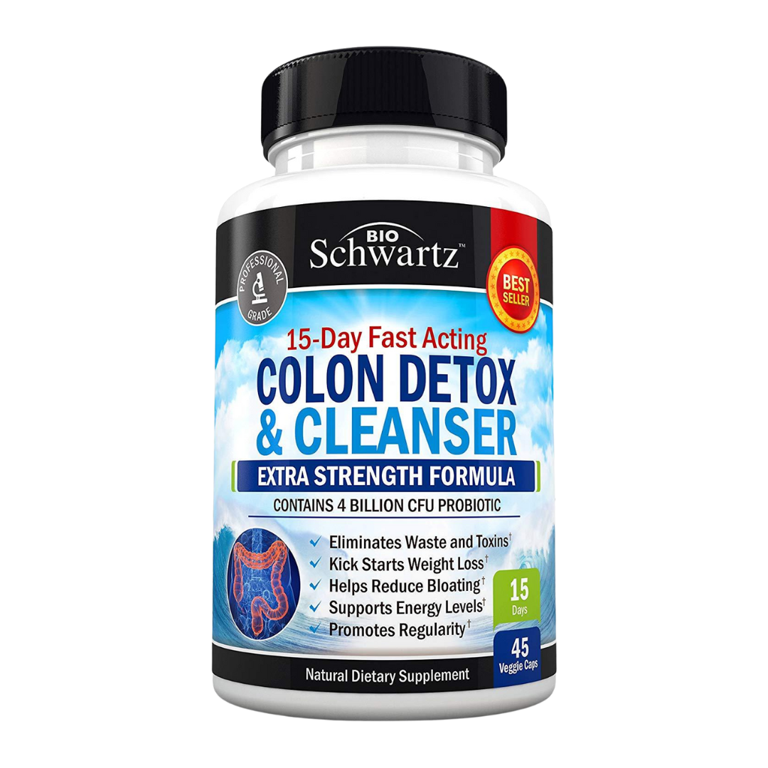 BioSchwartz 15-Day Fast Acting Colon Detox and Cleanser Extra Strength Formula, 45 Veggie Caps