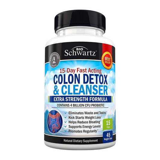 BioSchwartz 15-Day Fast Acting Colon Detox and Cleanser Extra Strength Formula, 45 Veggie Caps