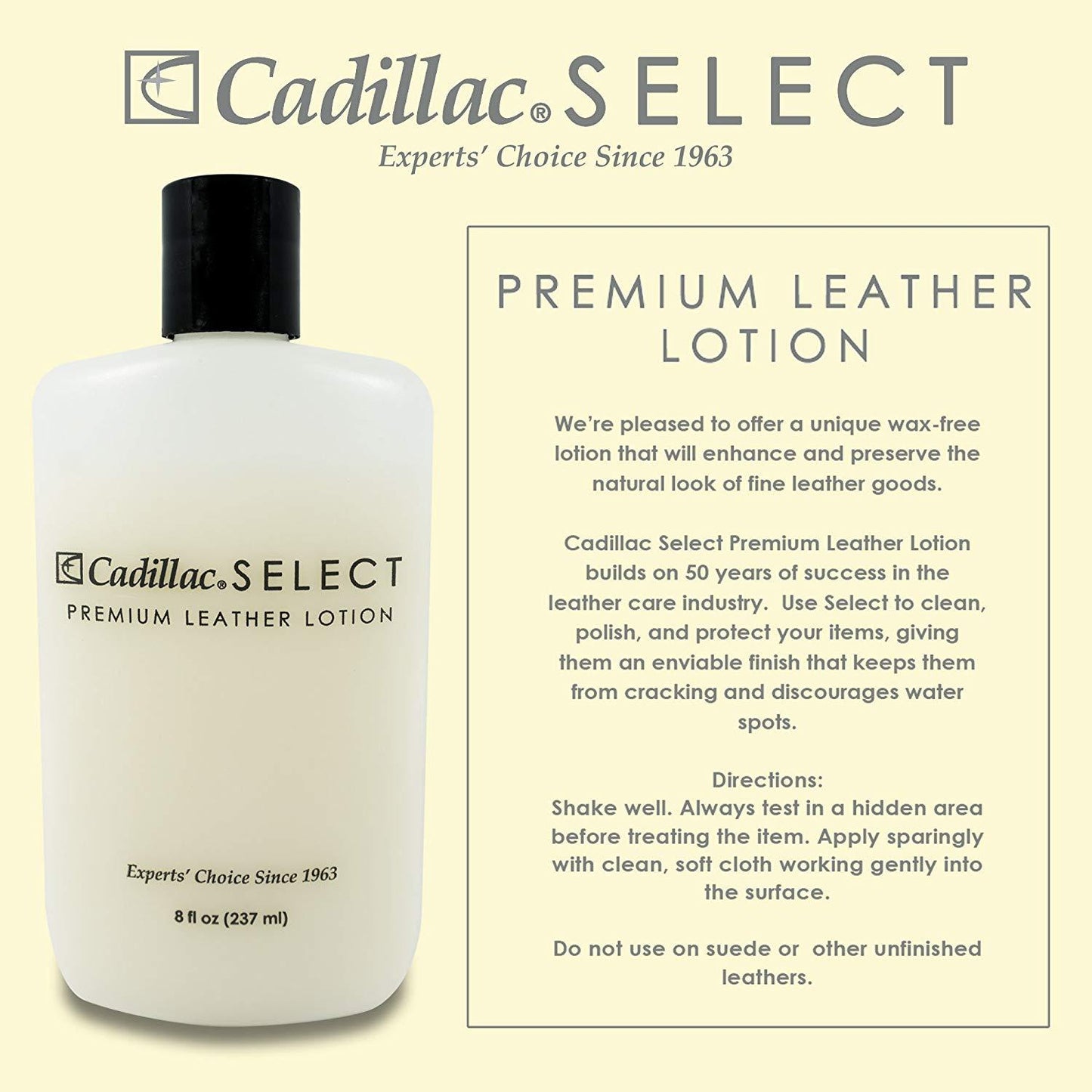 Cadillac Select Leather Lotion Cleaner and Conditioner (8 fl.oz / 237 ml)