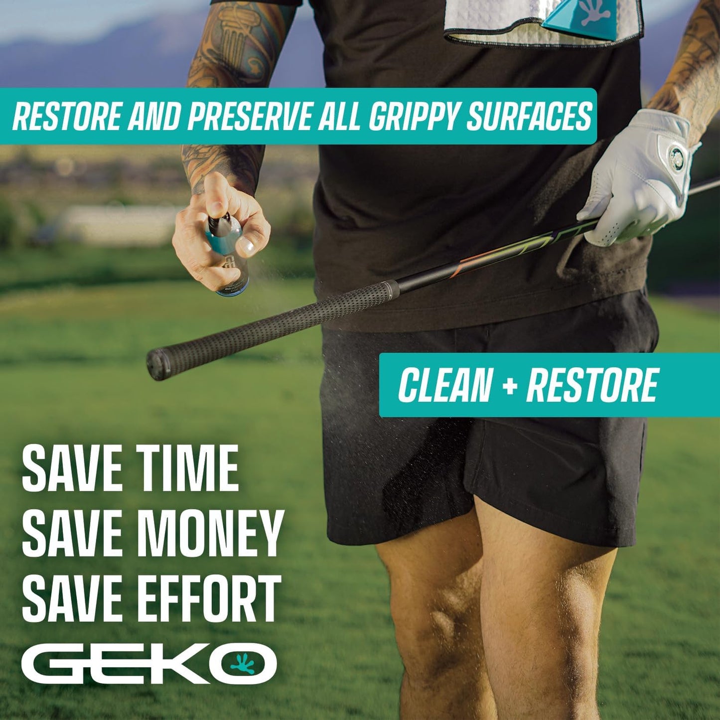 Geko 2 in 1 Grip Restore and Cleaner, 4 fl oz