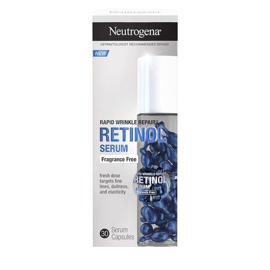 Neutrogena Rapid Wrinkle Repair Retinol Serum, Fragrance Free, 30 Serum Capsules