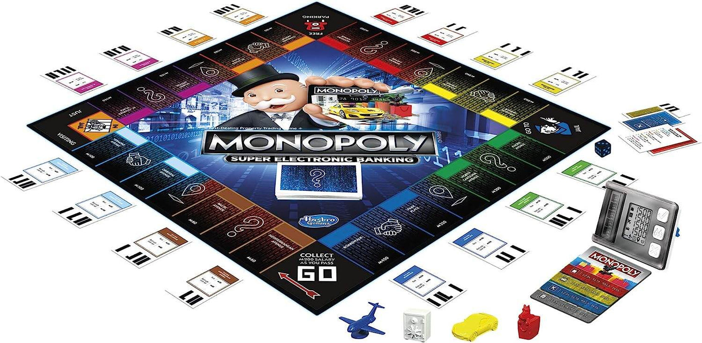 Monopoly Super Electronic Banking Board Game, Electronic Banking Unit, for Ages 8 and Up