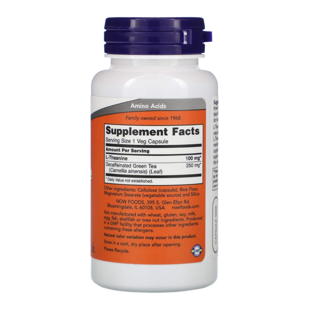 Now L-Theanine 100 mg Stress Management, 90 Veg Capsules