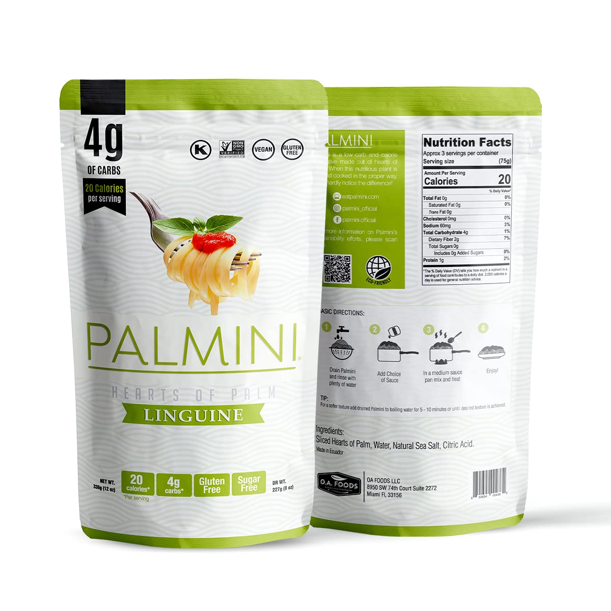 Palmini Hearts of Palm Linguine 4g Of Carbs 12oz / 338g