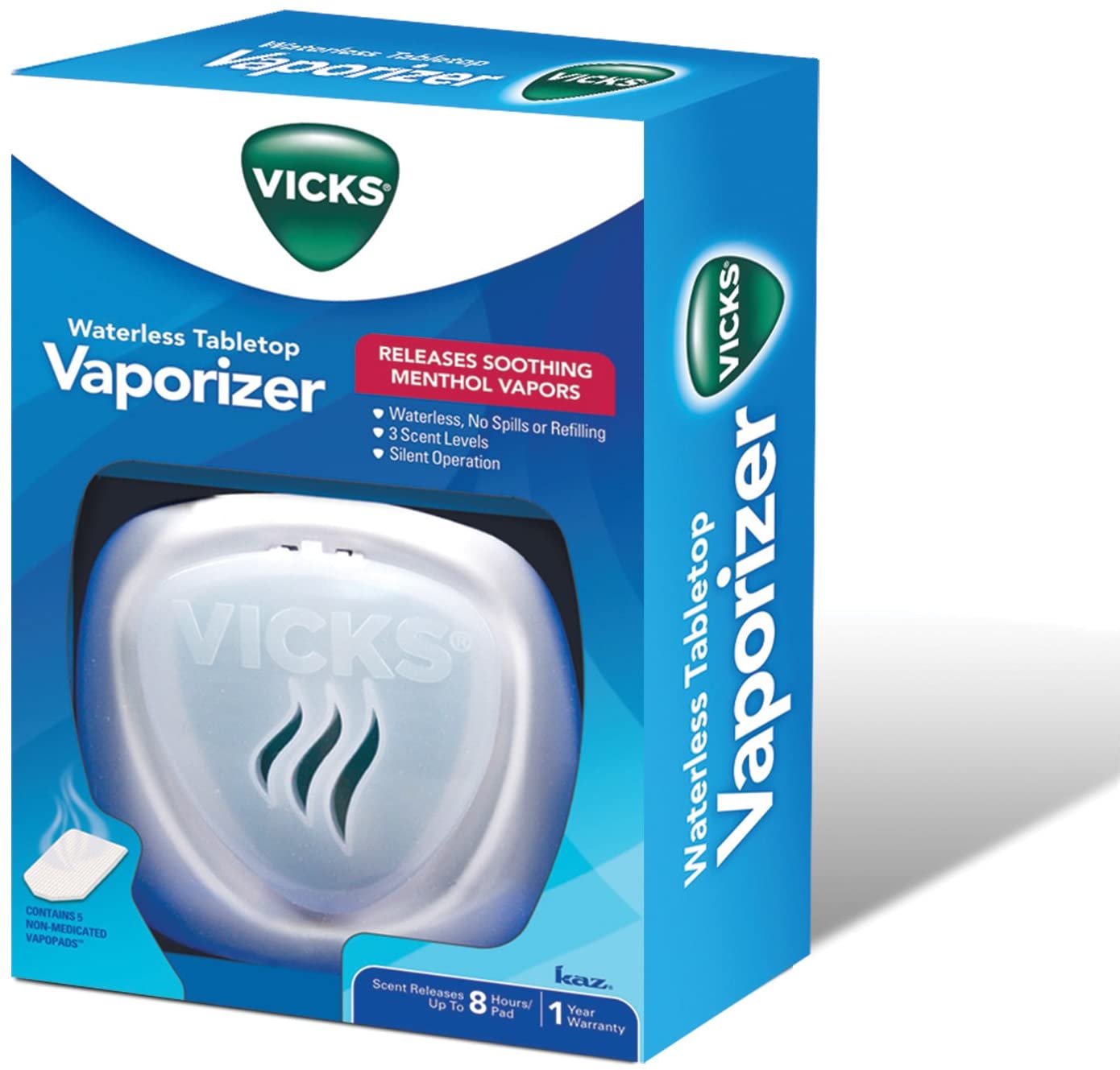 Vicks Electric Waterless Tabletop Menthol Vapo rizer for Adults (V1800 ...