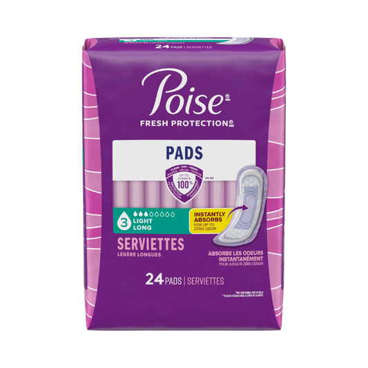 Poise Fresh Protection Pads Light Long, 24 Count