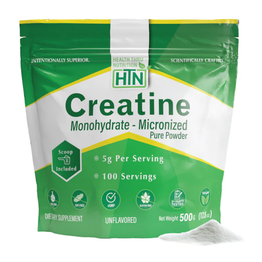 Health Thru Nutrition Creatine Monohydrate - Micronized Pure Powder, 500 g / 17.6 oz